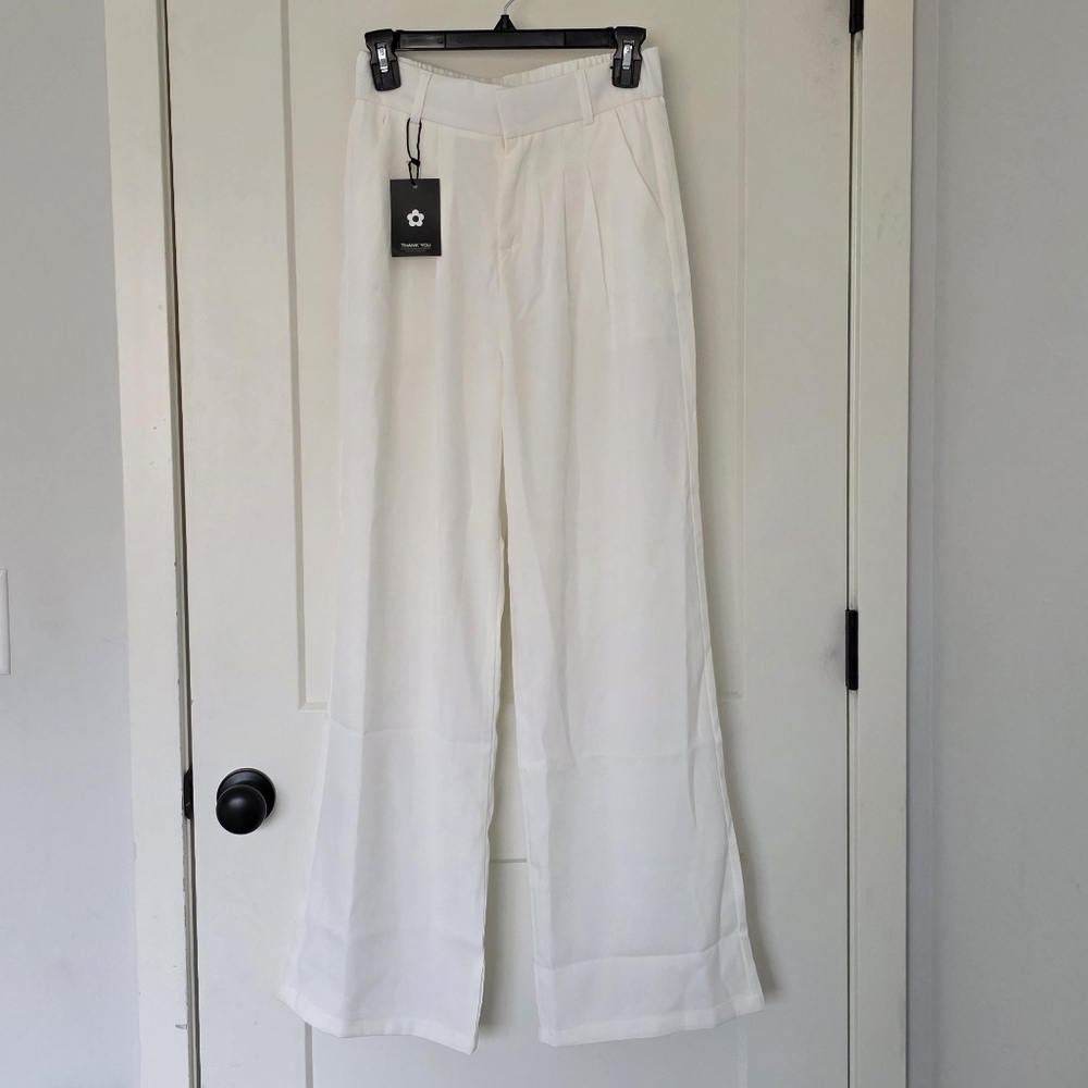DAISY GRACE, Elegant White Wide-Leg Pants
